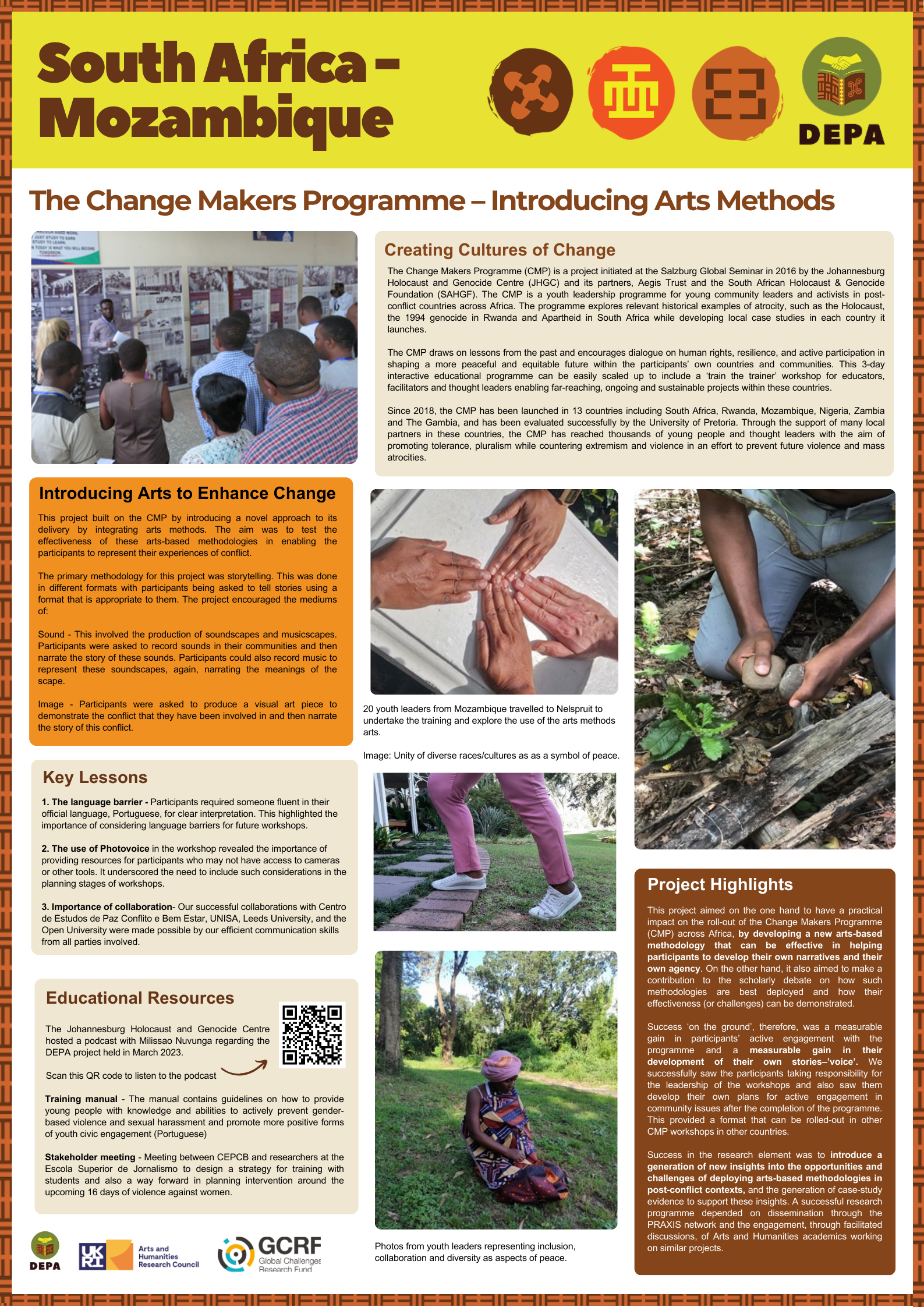 South Africa Mozambique Project poster from DEPA Event